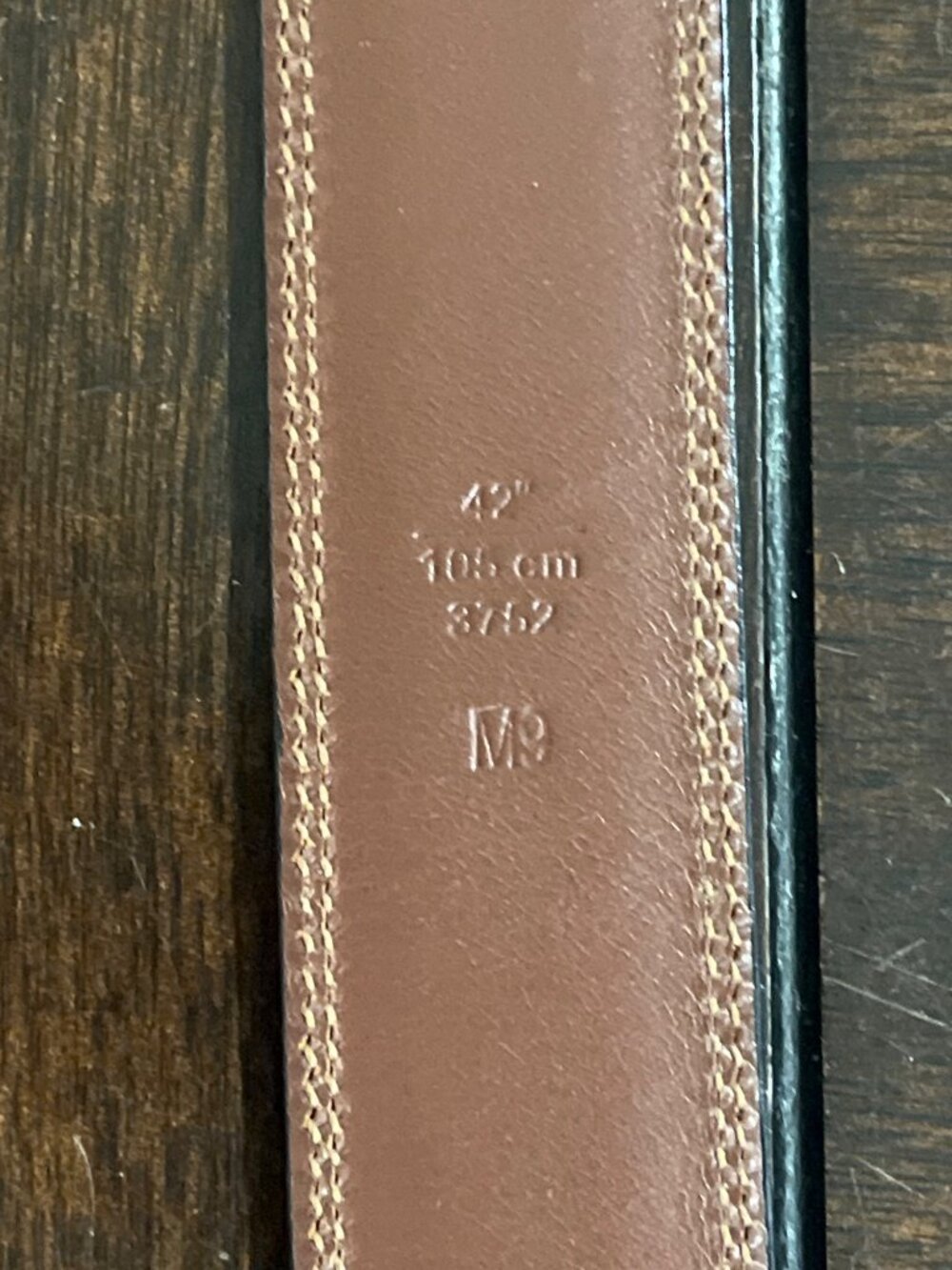Coach Size 42 Calf Skin Leather Belt Black & Brown With Silver Buckle - Picture 6 of 6